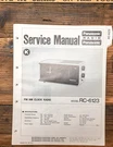 Panasonic RC-6123 Radio Service Manual *original*. Fixed Price $14.97.