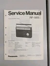 Panasonic RF-569 Fm/am Portable Radio Service Manual D-5758. Fixed Price $54.95.