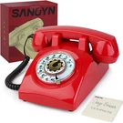 Sangyn Classic 2500 Red Rotary Dial Corded Telephone Vintage Retro Style. Fixed Price $40.00.