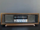 Rca Solid State Am Fm Stereo Radio RLC75W Walnut With Added Speakers. Fixed Price $189.00.