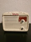 Vintage Tube Radio Silvertone 6002 Compact Tabletop Am Metal Casing 1946 Works. Fixed Price $100.00.