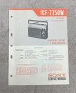 Sony Tv-weather/fm/am 3BAND Receiver ICF-7750W Service Manual & Schematic JO116. Fixed Price $27.95.