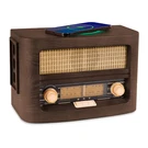 Fuse Real Wood Exterior Vintage Retro Bluetooth Radio W/ Wireless Charging. Fixed Price $62.99.