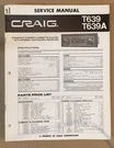 Craig Model T639A Car Stereo / Cassette Service Manual *original*. Fixed Price $14.97.