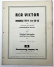 Rca Victor Models T6-11 And C6-12 Technical Service Data 1936 Original. Fixed Price $16.55.