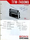 Sony TFM-7400WB Fm/ Am/ Psb Portable Radio Service Manual W/o Revision. Fixed Price $23.39.