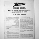 Zenith Models Z412 Z415 Z466 Z468 T2534 T2538 T2540 Radio Service Manual 1968. Fixed Price $9.95.