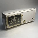 Vintage Rca Victor C-2E Am Tube Radio Clock Telechron Mid Century White Works. Fixed Price $65.00.