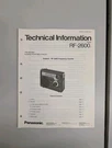 Panasonic RF-2600 Fm/am/sw 6-SPAN Portable Radio Technical Info D-5898. Fixed Price $54.95.