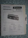 Sanyo M-W705 MW705 Service Manual Original Repair Book Stereo Boombox Radio. Fixed Price $19.98.