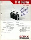 Sony TFM-8600W 4 Band Fm/ Air/ Mw/ Beacon Portable Radio Receiver Service Manual. Fixed Price $23.39.