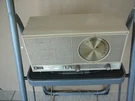 General Electric Early Radio Model # T238B In Honey Beige Am/fm Works-hums. Fixed Price $75.00.