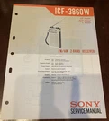 Original 1979 ICF-3860W Sony Service Manual. Fixed Price $19.46.