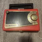 Vintage Red Portable Motorola Roto-tenna Radio Model 56L2. Fixed Price $65.00.