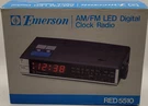1980 Emerson RED5510 Am/fm Digital Led Clock Radio W/ Snooze New Old Stock. Fixed Price $29.00.