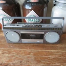Vintage Sears Roebuck SR-3000 Series 80'S Silver Mini Stereo Cassette Boombox. Fixed Price $29.95.