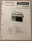 JUL/81 Sanyo Z52F Cassette Recorder Service Manual. Fixed Price $20.00.