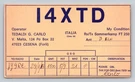 Ham Radio Qsl 14XTD Cesena Italy 1983 Sommerkamp FT250 Card. Fixed Price $15.99.