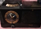 Philco 52-944 Vintage Tabletop Clock Alarm Am Radio Black Model. Fixed Price $52.50.