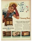 1946 General Electric Radio Floor Model 326 Hildegarde Star Print. Fixed Price $15.95.