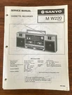 Sanyo W220 Boombox / Radio Cassette Service Manual *original*. Fixed Price $24.89.