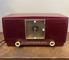 Vintage 1950'S General Electric Model 548PH Am Tube Clock Radio Cranberry Red. Fixed Price $99.99.