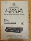 Arthur Fulmer 8 Trk Car Stereo Player W/amfm Mpx Radio MODEL5300 Owner Manual. Fixed Price $15.00.