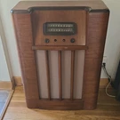 Montgomery Ward Airline Wood Console Tube Radio Wave Loop WG8C 17A80. Fixed Price $65.00.