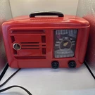 Vintage Red Bakelite 1940 Emerson 522 Radio Working Am Tube. Fixed Price $347.60.