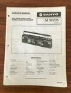 Sanyo W705 Boombox / Radio Cassette Service Manual *original*. Fixed Price $24.89.