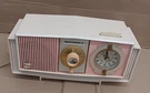 Motorola (model C19P-32) Clock/am Radio, Mcm Pink/white, 1963, Usa. Fixed Price $249.00.