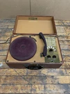 Vintage Silvertone Suitcase Record Phonograph Player 33 45 78 Rpm With Am Radio. Fixed Price $130.00.