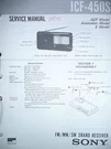 Service Manual Sony ICF-450 Receiver/radio, Original. Fixed Price $12.38.