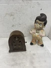 Wooden Philco Radio Cathedral Wind Up Music Box Sanyo Figural On Knob. Fixed Price $11.11.