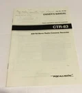Vintage 1989 Realistic CTR-83 Am/fm Mono Radio Cassette Recorder Owner Manual. Fixed Price $12.00.