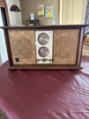 Vintage T-270A Dual Speaker, Solid State, Am/fm Tube Radio, Walnut. Fixed Price $85.00.