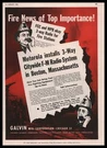 1944 Galvin Chicago Motorola Boston Ma Fire Alert 3-WAY Fm Radio System Print. Fixed Price $24.95.