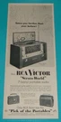 1954 Print Rca Victor Strato World Radio 7 Band Pick Of The Portables. Fixed Price $8.99.