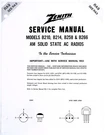 Original Zenith Service Manual For B210 B214 B258 & B266 Radios. Fixed Price $12.30.