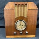 Airline Tombstone Tube Radio Art Deco Walnut Cabinet Montgomery Ward. Fixed Price $395.00.
