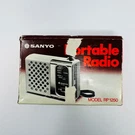 Vintage Sanyo RP1250 Portable Radio Cream Silver Handheld Pocket Boxed. Fixed Price $29.99.