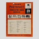 Sams Photofact Transistor Radio Series Service Manual TSM-39 # June 1964. Fixed Price $8.99.