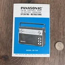 Panasonic Radio Operating Instructions Brochure Onlyportable Model RF-738. Fixed Price $12.25.