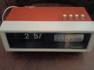 Orange White Panasonic RC-1122 Flip Radio Alarm Clock Vintage 1970S Rare Parts. Fixed Price $85.00.
