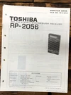 Toshiba RP-2056 Radio / Stereo Service Manual *original*. Fixed Price $14.97.