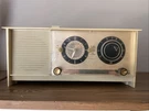 Vtg 1950 Mcm Sears Silvertone Ivory Am Clock Tube RADIO-#5033-WORKING. Fixed Price $50.99.
