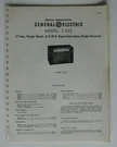 General Electric Model C422 Radio Receiver Manual April 1951. Fixed Price $10.86.