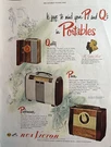 1949 Rca Radios Portables Victor 8B43 8BX6 9BX5 Music World Leader Vtg Print. Fixed Price $12.14.