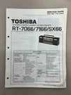 Toshiba RT-7066 7166 SX66 Original Service Manual Free Shipping. Fixed Price $14.00.