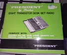 Vtg. President By Peerless Eight Transistor Desk Set Am Radio Calendar Memo Nos!. Fixed Price $24.00.